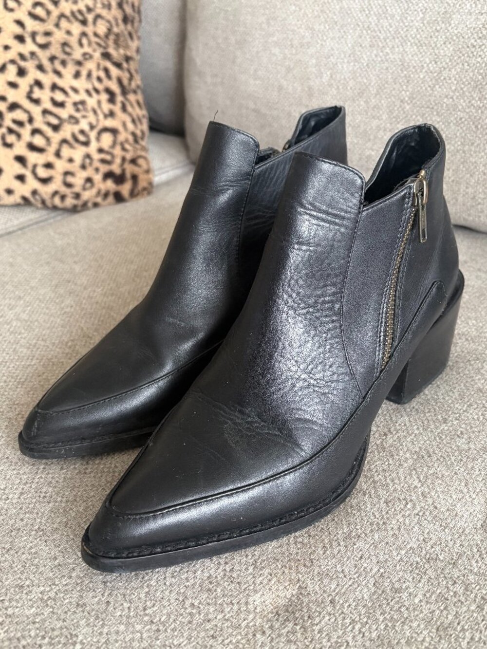 Black Pointed Toe Booties Size